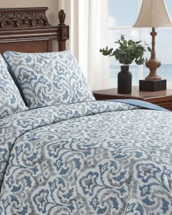 Tommy Bahama Cape Verde 3-Piece King Quilt Set Grey