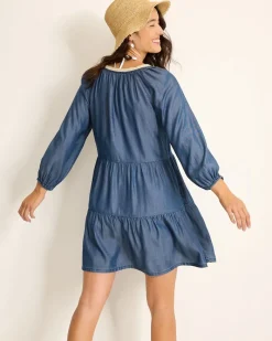 Tommy Bahama Embroidered Coverup Dress Chambray New