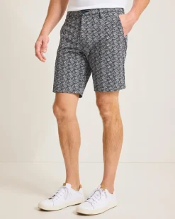 Tommy Bahama Chip Shot Beachcomber Geo IslandZone® 9-Inch Shorts Black Discount