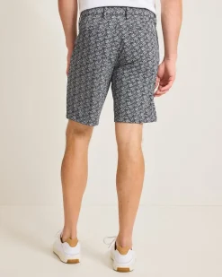 Tommy Bahama Chip Shot Beachcomber Geo IslandZone® 9-Inch Shorts Black Discount