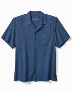 Tommy Bahama Coastal Breeze Check IslandZone® Camp Shirt Dockside Blue Discount