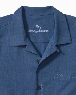 Tommy Bahama Coastal Breeze Check IslandZone® Camp Shirt Dockside Blue Discount