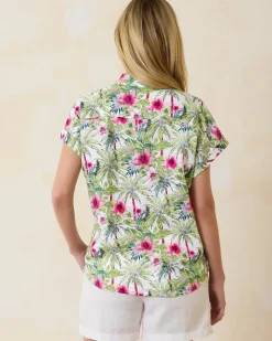 Tommy Bahama Coastalina Coastal Palms Linen Camp Shirt White Online
