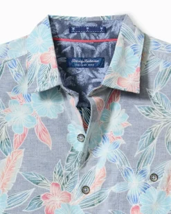 Tommy Bahama Coastline Cord Stretch Shoreline Vines Shirt Dockside Blue New