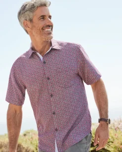 Tommy Bahama Coconut Point Beachcomber Geo IslandZone® Camp Shirt After Dark Best