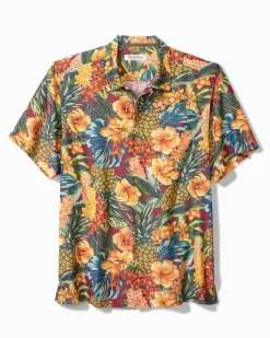 Tommy Bahama Coconut Point Sunset Canopy IslandZone® Camp Shirt Dark Sangria Best