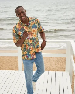 Tommy Bahama Coconut Point Sunset Canopy IslandZone® Camp Shirt Dark Sangria Best