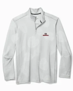 Tommy Bahama Collegiate Delray Frond IslandZone® Half-Zip Sweatshirt Georgia Hot