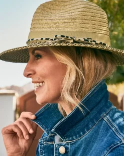 Tommy Bahama Color Block Fedora Tan New