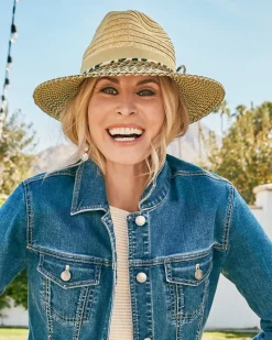 Tommy Bahama Color Block Fedora Tan New