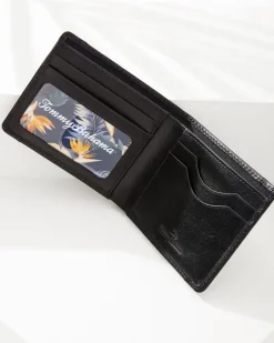 Tommy Bahama Contrast Binding Slimfold Wallet Black/Cognac Online