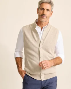 Tommy Bahama Coolside Course IslandZone® Sweater Vest Rustic Linen New