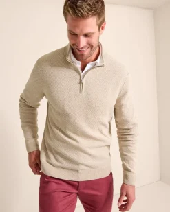 Tommy Bahama Coolside Legend Half-Zip IslandZone® Sweater Rustic Linen Best