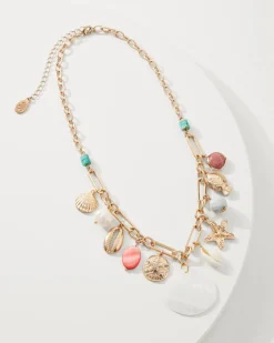 Tommy Bahama Coral Isles Sealife Charm Statement Necklace Gold Online