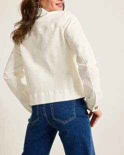 Tommy Bahama Cotton Twill Cropped Peacoat White Clearance