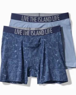 Tommy Bahama Cotton-Modal Boxer Briefs - 2-Pack Dark Denim