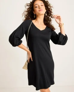 Tommy Bahama Darcy Balloon-Sleeve Dress Black Outlet