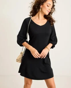 Tommy Bahama Darcy Balloon-Sleeve Dress Black Outlet