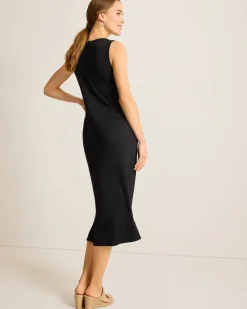 Tommy Bahama Darcy Midi Dress Black New