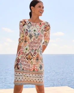 Tommy Bahama Darcy Vista Cove 3/4-Sleeve Dress White Sand Online