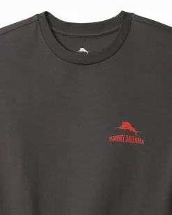 Tommy Bahama Deck the Halls Graphic T-Shirt Coal Clearance