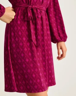 Tommy Bahama Diamond Cay Long-Sleeve Dress Night Flower Hot