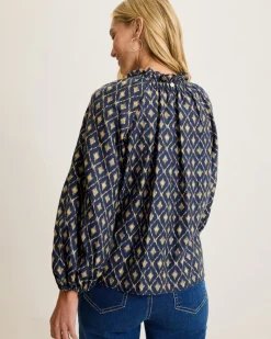 Tommy Bahama Diamond Cay Smocked Peasant Top Coastline Clearance