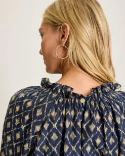 Tommy Bahama Diamond Cay Smocked Peasant Top Coastline Clearance