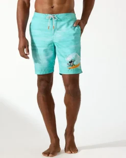 Tommy Bahama Disney Baja Surf the Wave 9-Inch Board Shorts Blue Freeze Sale