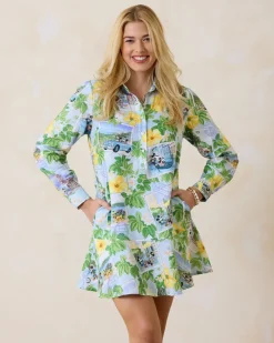 Tommy Bahama Disney Coastalina Postcard to Paradise Linen Dress Continental Online