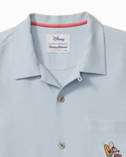 Tommy Bahama Disney Huladay Sleigh Ride Silk Camp Shirt Silvery Blue Outlet