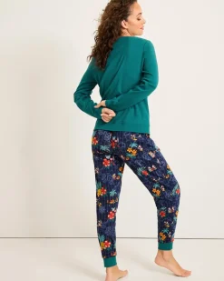 Tommy Bahama Disney Women's Long Sleeve & Pants Family Pajama Set Tropical Teal Online