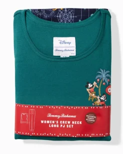 Tommy Bahama Disney Women's Long Sleeve & Pants Family Pajama Set Tropical Teal Online