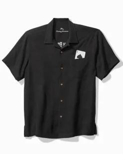 Tommy Bahama Drinking Doubles Silk Camp Shirt Black Hot