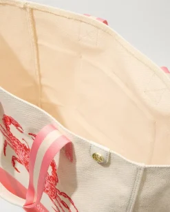 Tommy Bahama Embroidered Beach Tote Red Crab Outlet