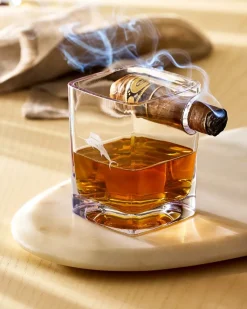 Tommy Bahama Etched Marlin Corkcicle® Cigar Glass Clear New