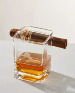 Tommy Bahama Etched Marlin Corkcicle® Cigar Glass Clear New