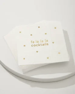 Tommy Bahama Fa-La-La Cocktail Napkins White Clearance