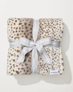 Tommy Bahama Faux Fur Printed Cheetah Throw Natural Outlet