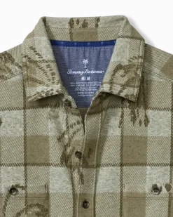Tommy Bahama Fireside Palm Springs Stretch Flannel Shirt Tea Leaf Hot
