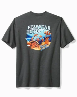 Tommy Bahama Five Star Hotel Graphic T-Shirt Coal Heather Discount