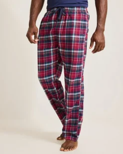 Tommy Bahama Flannel Plaid Pajama Pants Beet Red Hot