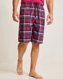 Tommy Bahama Flannel Plaid Pajama Shorts Beet Red Discount