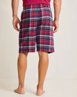 Tommy Bahama Flannel Plaid Pajama Shorts Beet Red Discount