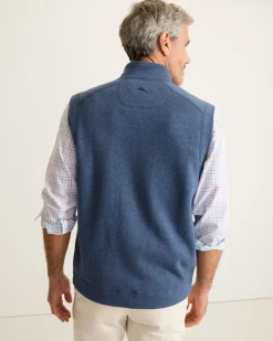 Tommy Bahama Flip Coast Reversible Vest Blue Note Heather Clearance