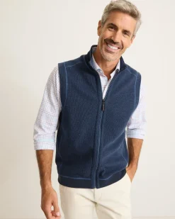 Tommy Bahama Flip Coast Reversible Vest Blue Note Heather Clearance