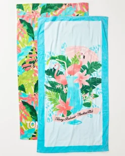 Tommy Bahama Flocktail Club & Fiesta Jungle Beach Towels - Set of 2 Multicolor Outlet