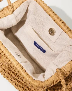 Tommy Bahama Frame Raffia Clutch Toast Best