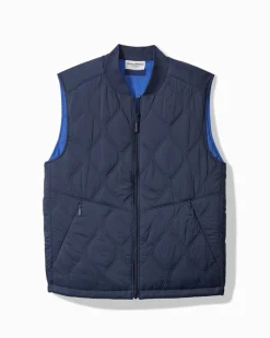 Tommy Bahama Fresno Flip Reversible Vest Ocean Deep Clearance