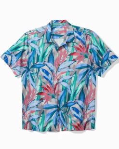 Tommy Bahama Frond Fest IslandZone® Camp Shirt Grey Thunder Sale